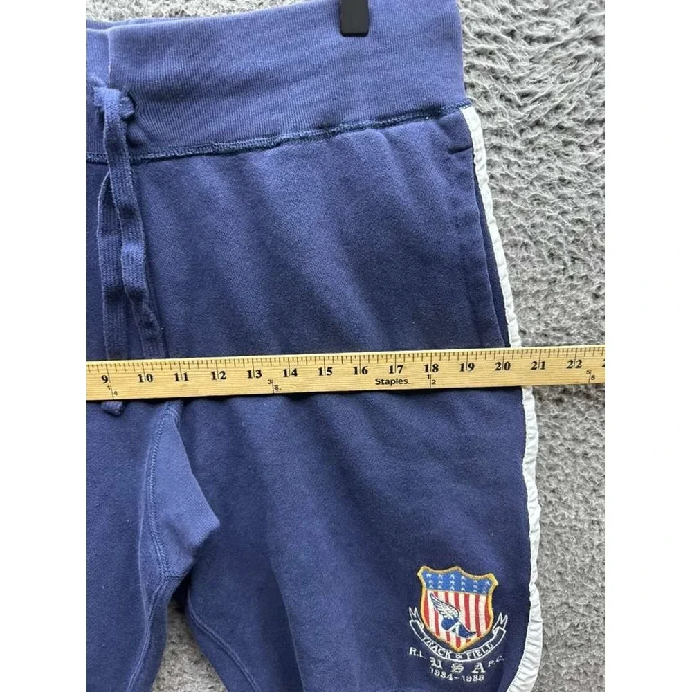 Vintage Polo Ralph Lauren Track & Field Drawstring Shorts Navy Blue Mens‎ Size S